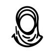 © Thebro  - a minimalist line art illustration of a woman wearing a hijab, symbolizing modesty and cultural identity
