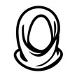 © Thebro  - a minimalist line art illustration of a woman wearing a hijab, symbolizing modesty and cultural identity