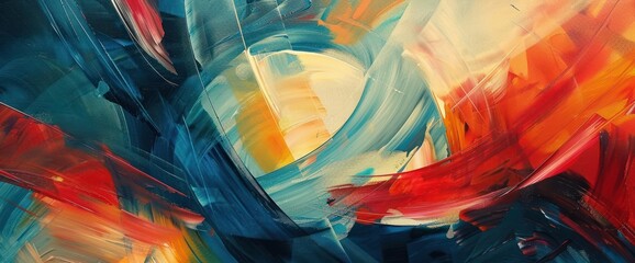 Poster - Oil Painting Abstract Retro Futurism Background