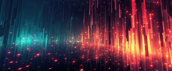 Poster - Pixel Art Abstract Background