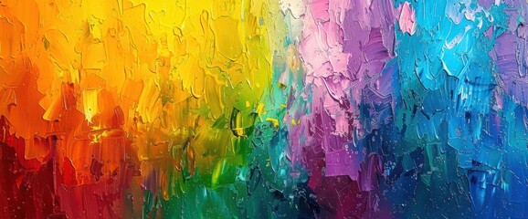 Fototapete - Rainbow of Colors Abstract Painting