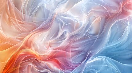 Poster - abstract background with Organic, flowing 3D forms with transparent layers.