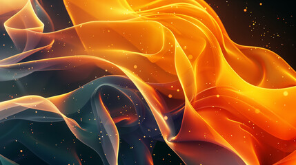 Poster - abstract background with Organic, flowing 3D forms with transparent layers.