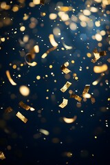 Poster - A dazzling display of golden confetti falling against a dark background, creating a festive and celebratory atmosphere.