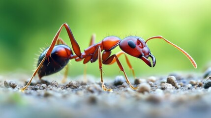 Poster - Close-Up of an Ant on the Ground in Nature