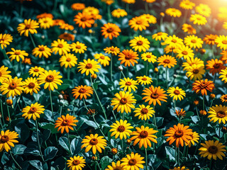 The flowers are numerous and bright yellow.