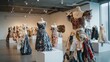 © Phoophinyo - A creative display of recycled material art, showcasing wearable fashion pieces made from discarded textiles, repurposed into unique and stylish outfits in a modern gallery.