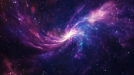 Wall Mural - Abstract cosmic swirl with nebulae and stars.