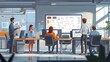 © LookChin AI - Office and Digital Workspace with Professionals Utilizing Technology
