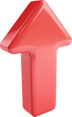 Poster - Red 3D arrow pointing up