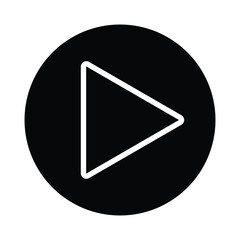 Poster - Play icon, vector sing. Black Play and start button icon on white background. Play button vector icon. Vector illustration. Eps 10.