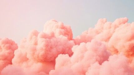 Wall Mural - soft pink clouds drift across the sky at sunset, casting a tranquil glow over the peaceful scene