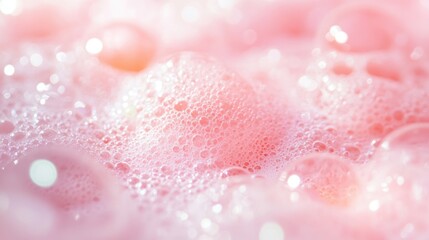 Poster - The vibrant pink bubbles and foam form a captivating, soft texture that evokes a sense of calm and tranquility