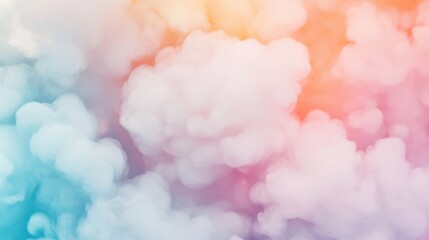 Poster - A soft abstract cloudy texture enhances a tranquil setting, featuring a blend of pastel colors illuminated softly, inspiring creativity
