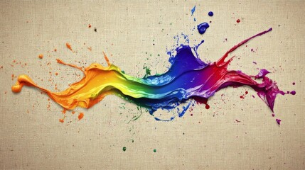 Fototapete - Colorful Paint Splash on Canvas Background