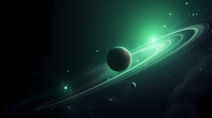 digital technology blue green universe planet illustration poster background