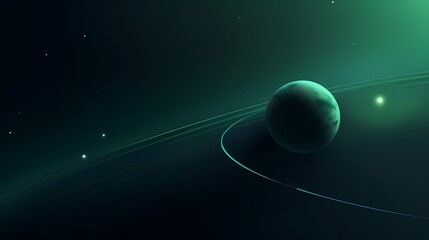 digital technology blue green universe planet illustration poster background