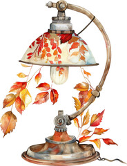 Wall Mural - Autumn leaves lamp