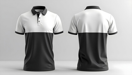 Wall Mural - Black and White polo T shirt mockup 3d render