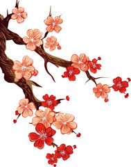 Wall Mural - Pink and red blossoms