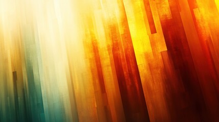 Poster - Abstract Art with Orange and Green Stripes