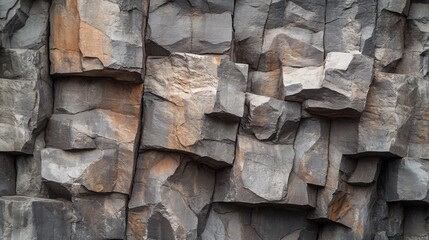 Close-up of a rough, gray, and brown rock face with visible texture.