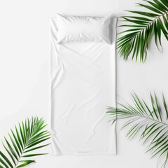 Wall Mural - Creating a white beach towel mockup isolated 