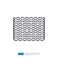 Poster - A simple line drawing of a wavy pattern, resembling a textured surface or fabric. It serves as a graphic element for design purposes.