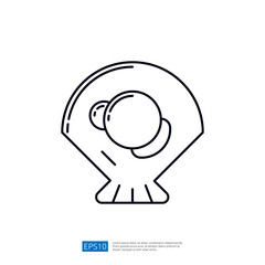 Poster - A simple line drawing of a seashell with a circular shape, possibly symbolizing nature or marine life.