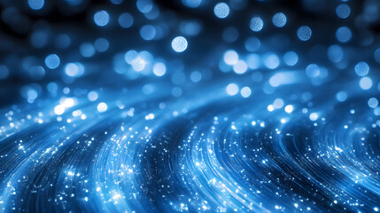 Poster - a blue and white image with a lot of sparkles. the blue and white colors give the image a futuristic