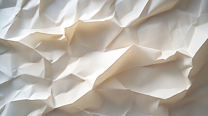 White Crumpled Paper Texture Background.