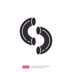 Poster - This image features a stylized representation of two interconnected shapes resembling the letter 