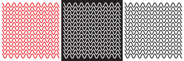 Poster - Wave lines pattern background seamless vector as zigzag stroke texture , undulate squiggle simple backdrop stripes element repeated image clip art. vector illustration. EPS 10