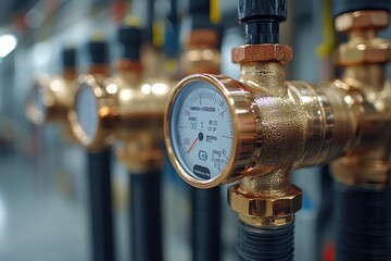 Poster - Pressure gauge showing the pressure in water pipes system is working properly