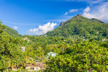 Wall Mural - Mountains near Beau Vallon beach on Mahe island in Seychelles