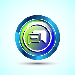 Aufkleber - Chat icon design illustration, Message sign symbol for apps and websites, Glossy Round Button Design