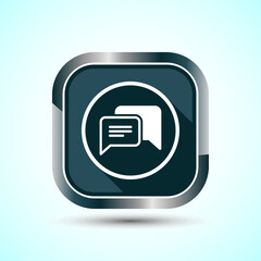 Aufkleber - Chat icon design illustration, Message sign symbol for apps and websites, Gray Shadow Button Design