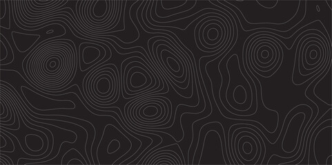Poster - Abstract white on black background Topographic line map pattern. Contour elevation topographic and textured Background Modern design with black background with topographic wavy patted.	