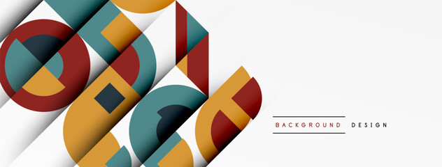 Poster - Geometric design abstract background - circles squares