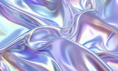 Poster - holographic pastel rainbow background with iridescent hologram effect for elegant design, dreamy and