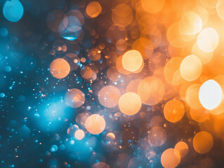 Poster - An abstract image featuring colorful bokeh effects in orange and blue hues, creating a vibrant and dynamic background for graphic resources.