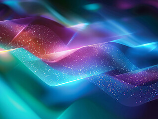 Poster - An abstract design featuring colorful flowing waves in shades of purple and blue, creating a vibrant and dynamic visual experience for graphic resources.