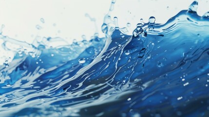 Canvas Print - Water splashing and creating a wave. AI.