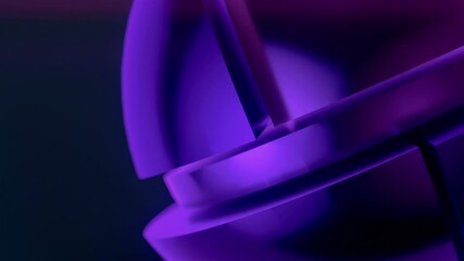 Fototapete - Three-dimensional digital animation of a shiny dark sphere composed of moving segments. 3d rendering. 4K, Ultra HD resolution