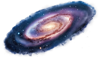 Wall Mural - a galaxy isolated on transparent white background, clipping path
