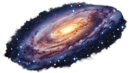 Wall Mural - a galaxy isolated on transparent white background, clipping path