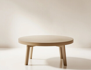 round coffee table on background. Isolated