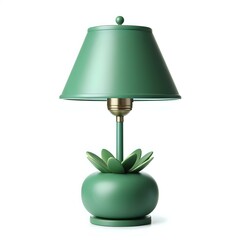 green table lamp isolated on white