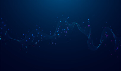 Poster - Abstract data transmission visualization. Big data analytics representation. Futuristic network. Graphic concept for your design