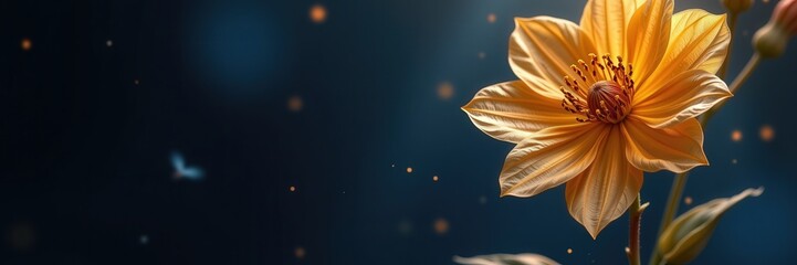 Wall Mural - orange lily in water